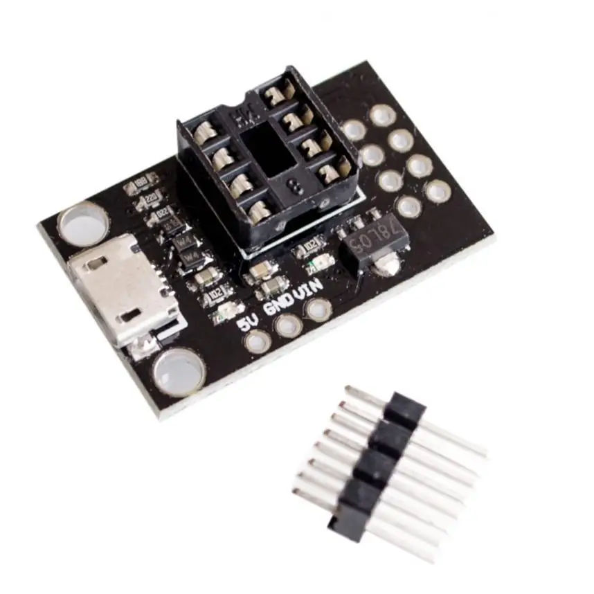 Pluggable Development Board For ATtiny13A/ATtiny25/ATtiny45/ATtiny85 Programming Editor Micro Usb Power Connector