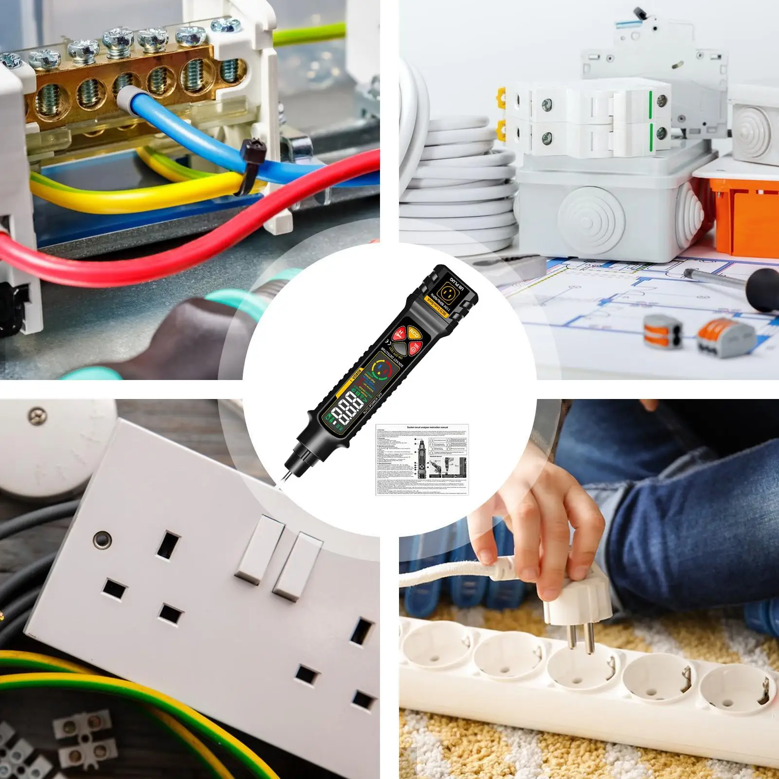 Outlet Tester Met LED Display & Licht Slimme Meter 2-300V Rv Circuit Analyzer Voor Thuis Elektrische Power Rv Camper Trailer