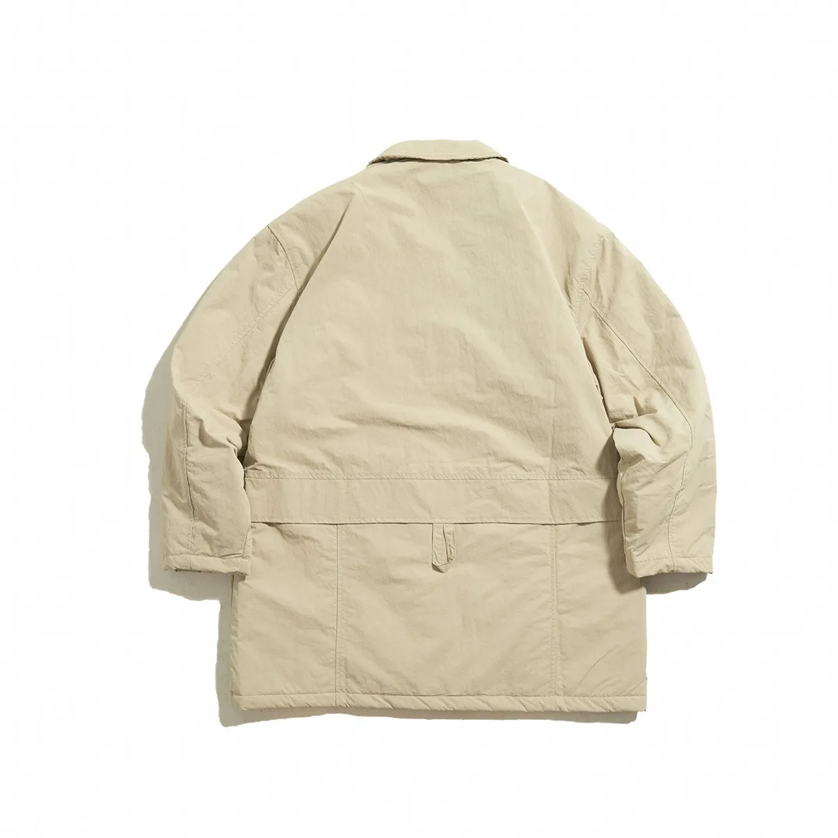 اليابانية الرجعية منتصف طول القطن سترة واقية الرجال طوق فضفاض بسيط المتضخم ملابس العمل معطف القطن سترة #3