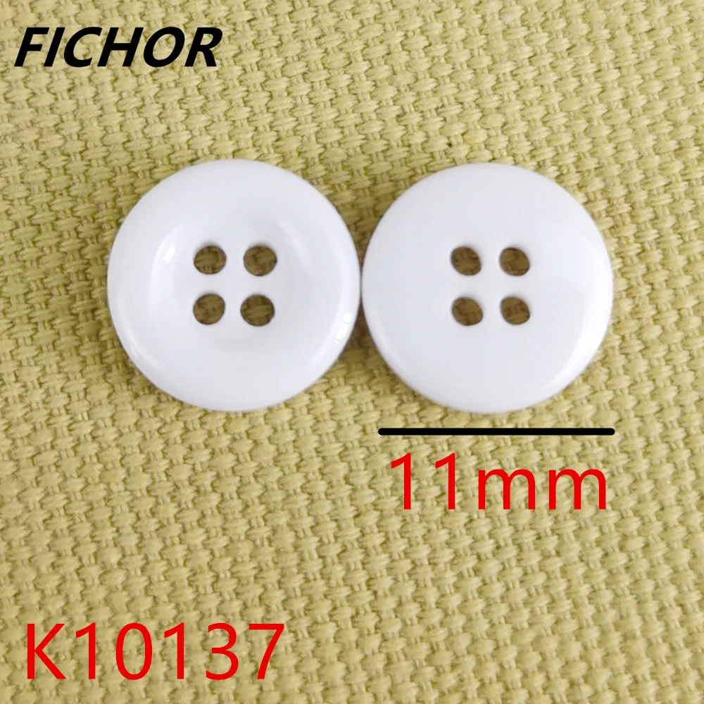 30/50pcs 11mm 4 Hole Milky White Round Resin Buttons Cute Fashion Clothes Button For Handmade Scrpbooking Craft Accessories