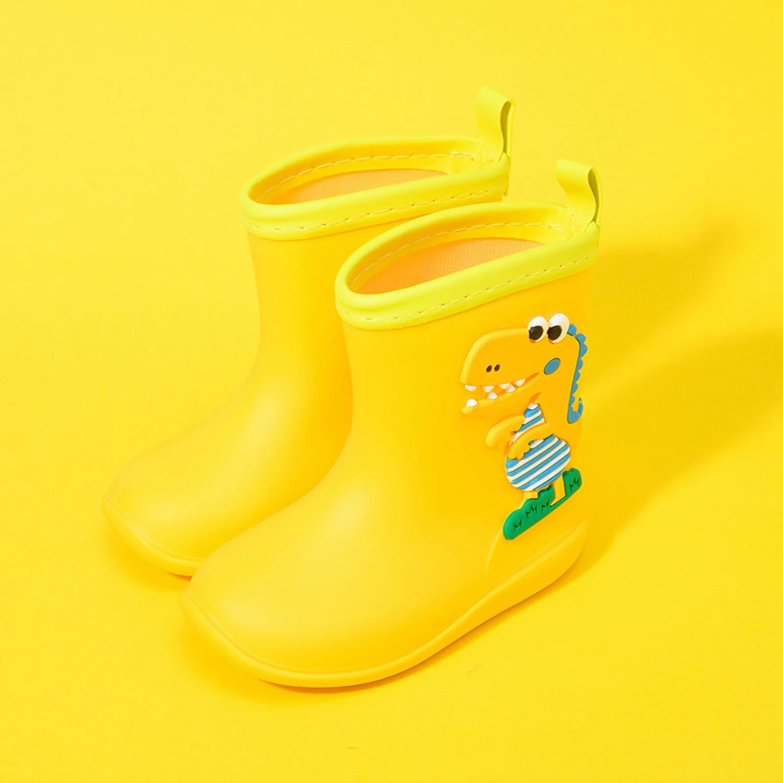 Rubber Rain Shoes Kids Rain Boots Lightweight Baby Boy Girl Water Shoes Dinosaur Cartoon High Quality Rubber Children Rainboots