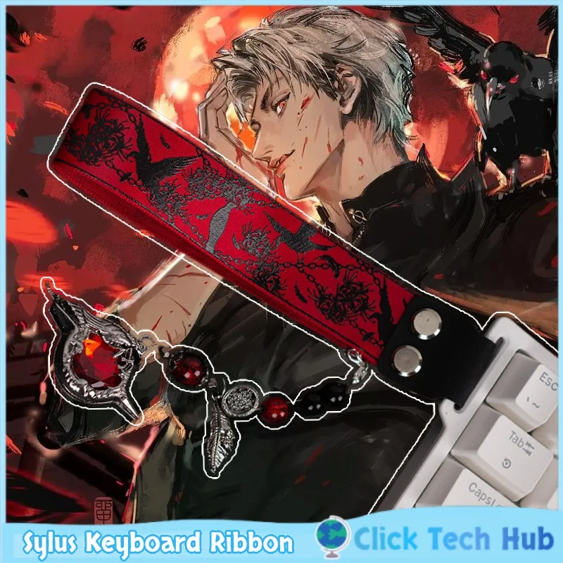 Love And Deepspace Sylus Keyboard Ribbon Game Theme Side Decoration Ribbon Mechanical Keyboard Customized Side Panel Wooting