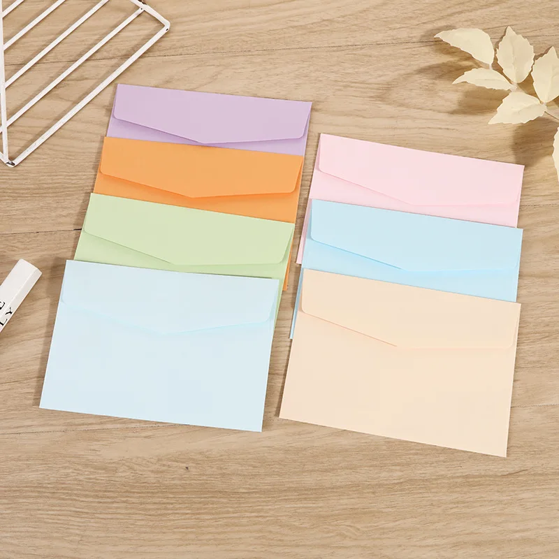 20Pcs Minimalist Solid Color Envelopes, Retro Candy Western Envelope Bags Ins Style for Postcards and All Occasion Greeting Card