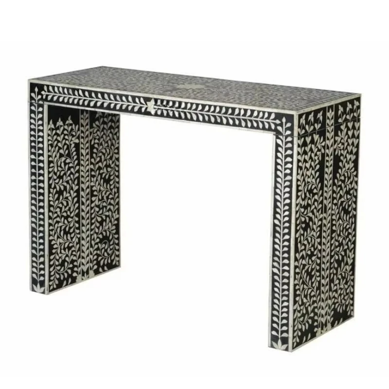 

Luxury handmade bone inlaid coffee table, living room Nordic home decoration unique, handicraft wooden furniture modern design