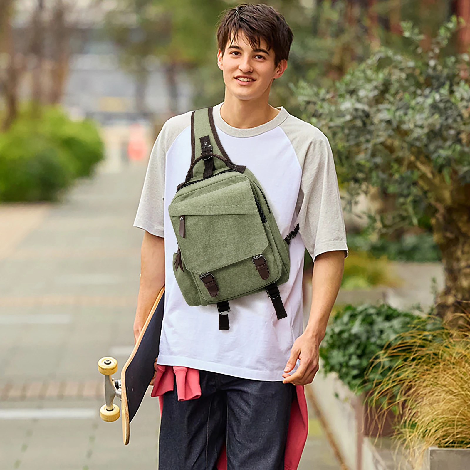 حقيبة كروسبودي للرجال موضة العلامة التجارية حقيبة كتف الصدر حقيبة الشارع عادية عبر الكتف متعددة الوظائف على ظهره حقيبة الظهر التكتيكية #6