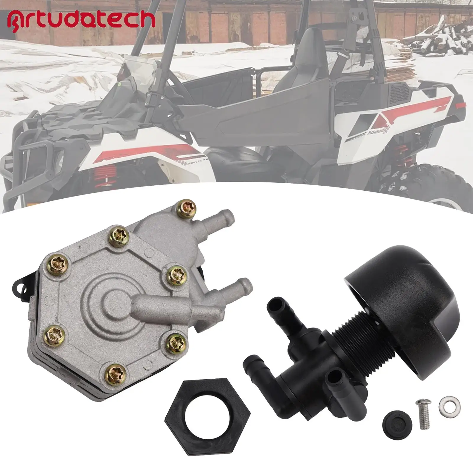 

Artudatech 3084692 3085275 Fuel Pump Fuel Valve Petcock Set Fits for Polaris Sportsman 400
