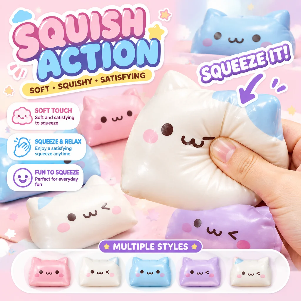 Cross Border New Hot Simulation Pillow Building Blocks Squishy Handmade Pinch Ball Sound Self Rebound Stress Relief Fidget Toy