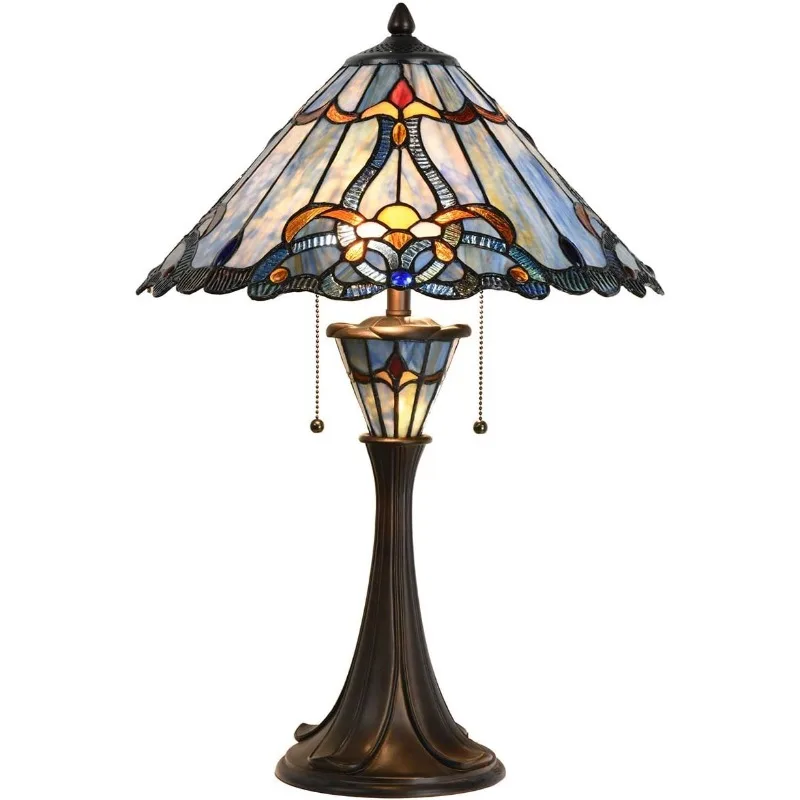 Bieye L10684 Baroque  Style Stained Glass Table Lamp, 16