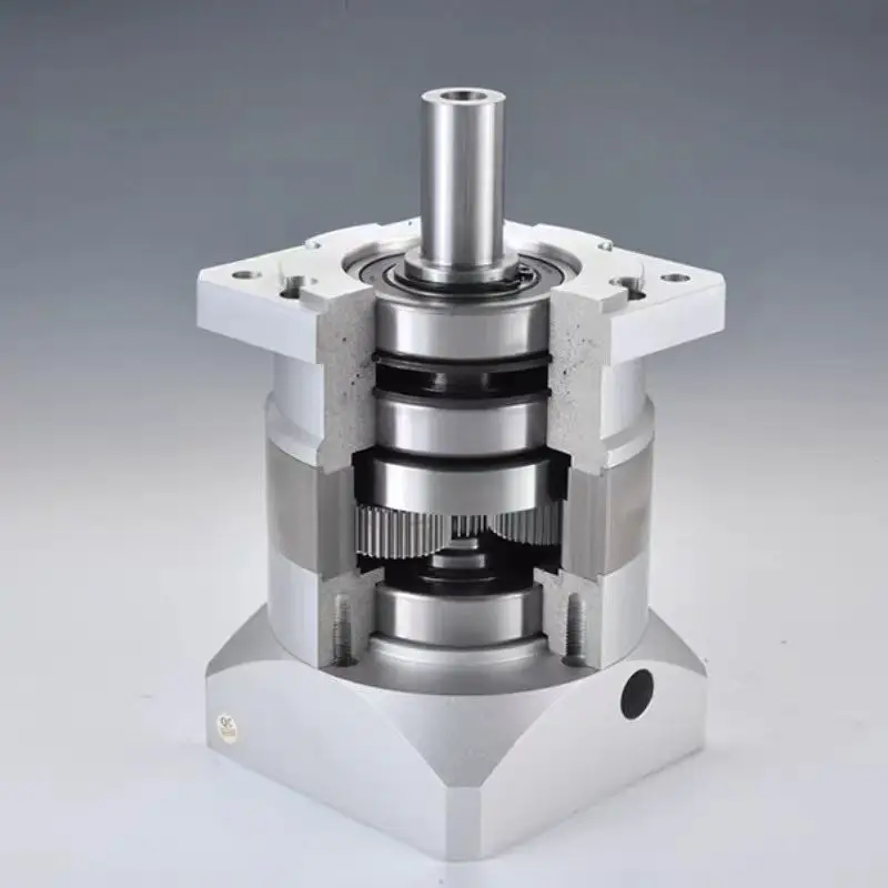 Precision PF60 Planetary Reducer for Packaging Machines Customizable NEMA23 Spiral Gear 5:1 Torque Ratio 28NM
