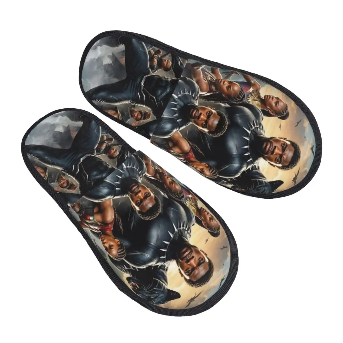 

Женские домашние тапочки с принтом «Черная пантера», уютные теплые пушистые тапочки из пены с эффектом памяти, домашняя уличная обувь