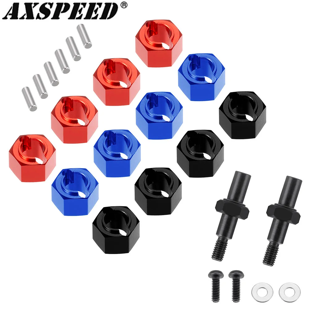 AXSPEED Aluminum Wheel Hex Hub Adapters Steel Front CVD Drive Shaft 8mm to 7mm for 1/16 Mini-B, 1/18 Mini-T 2.0 Accessories