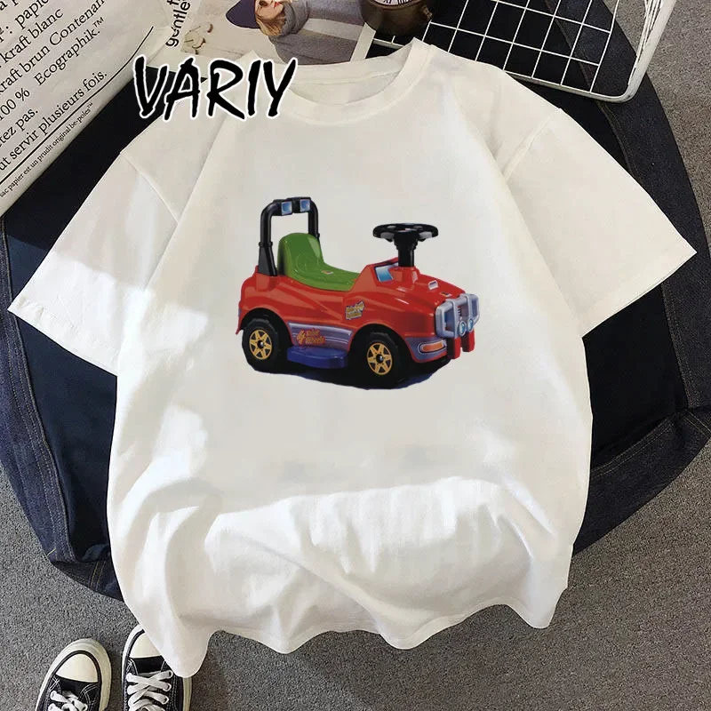 Cartoon T-shirt Women Summer Lightning McQueen Short-Sleeved Cute T-shirt Cars Print Korean Style Street Fashion Tshirt Trendy