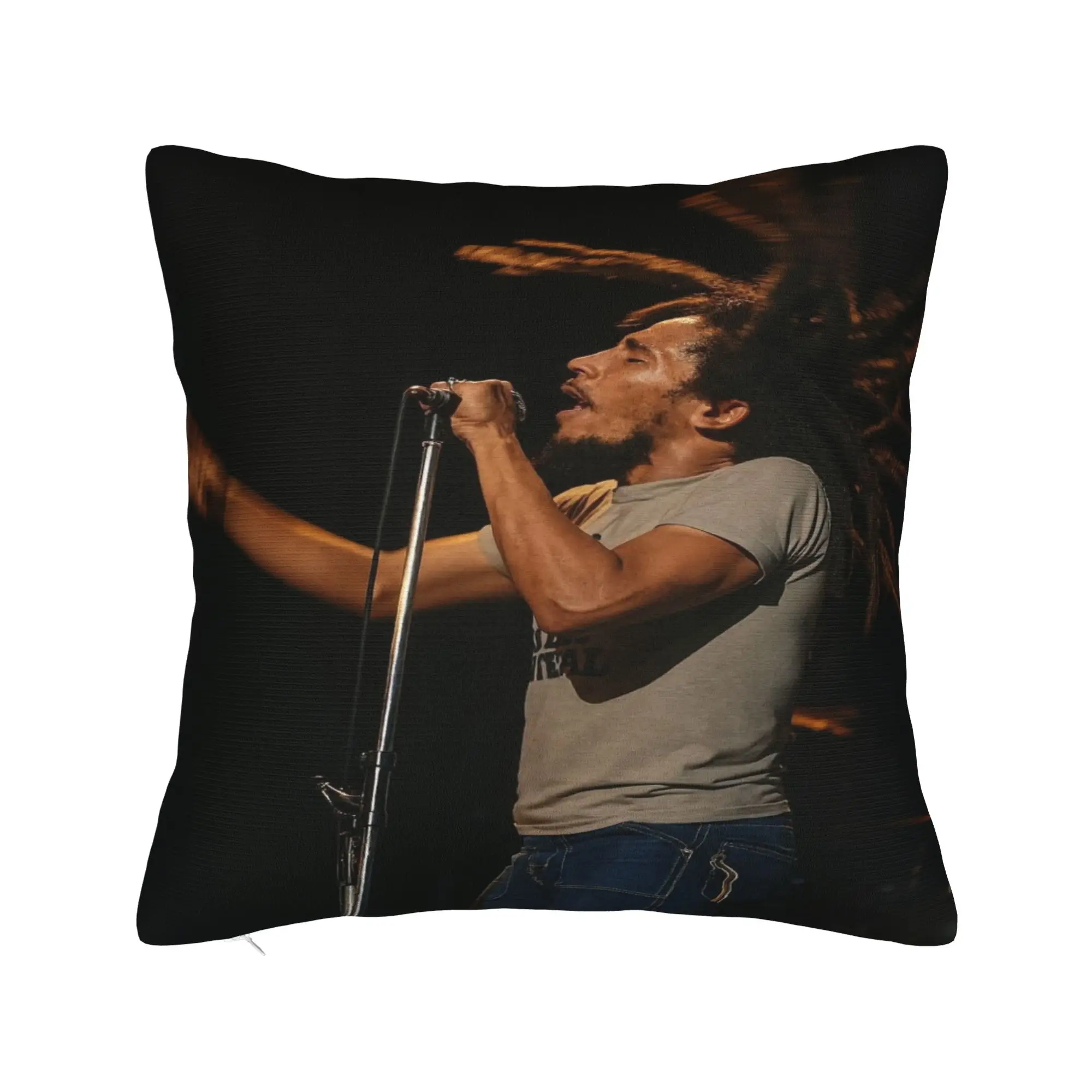 B-Bob M-Marley Pillow Case  Comfy Pillow Cover Funny Pillowcases For Living Room Bed Chair