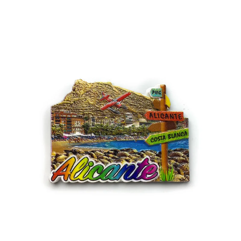 

Spain Alicante Costa Blanca 3D Resin Fridge Magnet - Beach Sign Plane Cute Strong Magnet Home Decor Refrigerator Magnets