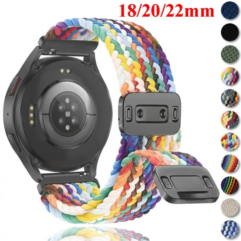 18mm 20mm 22mm Nylonarmband für Garmin Vivoactive 6 5 4 4s Band Watch Venu 4 3 2s SQ Forerunner 970 165 Magnetisches geflochtenes Armband