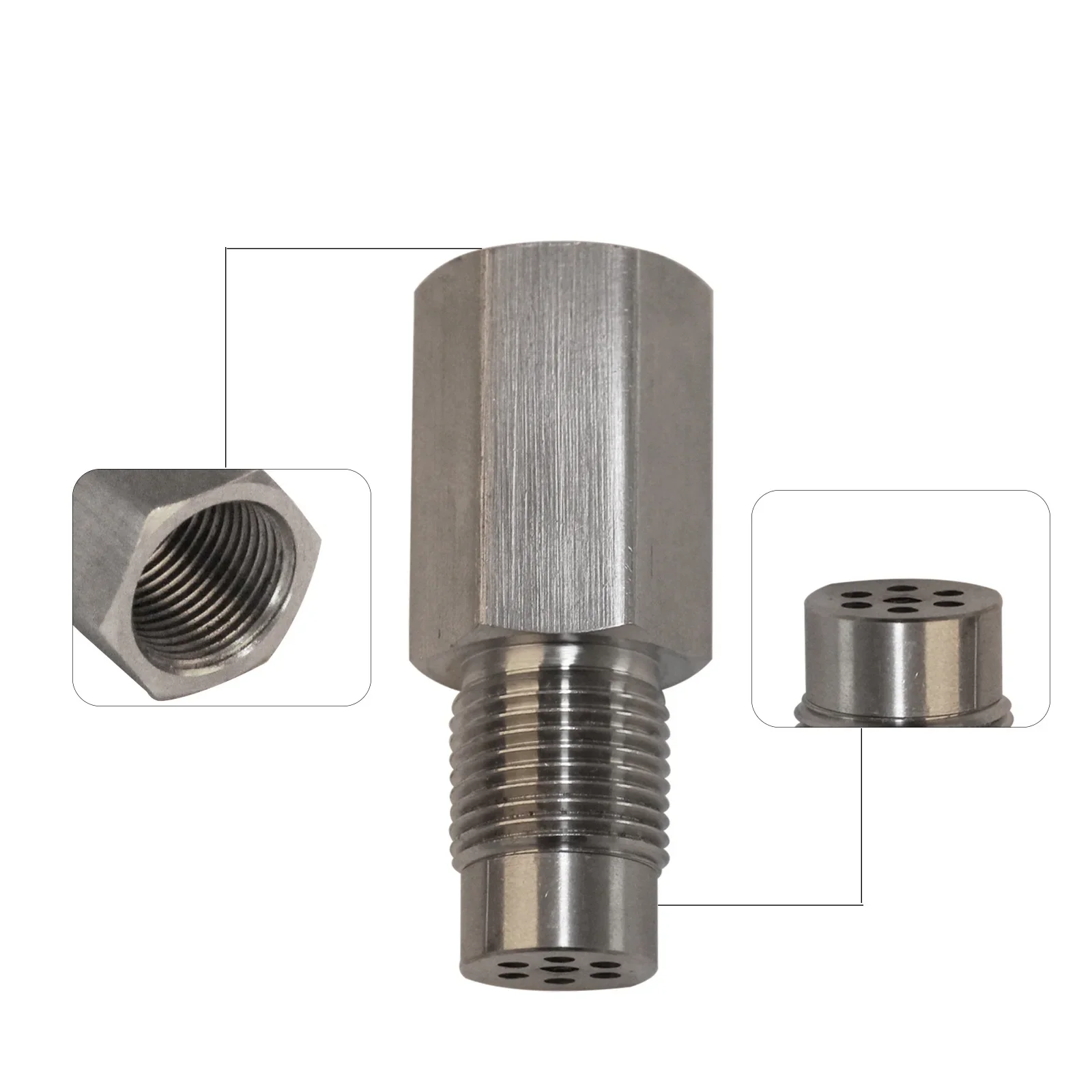 Universal M18 * 1.5 สแตนเลสเครื่องยนต์ออกซิเจนเซ็นเซอร์อะแดปเตอร์ขยายอะแดปเตอร์หน้าจอ 12262