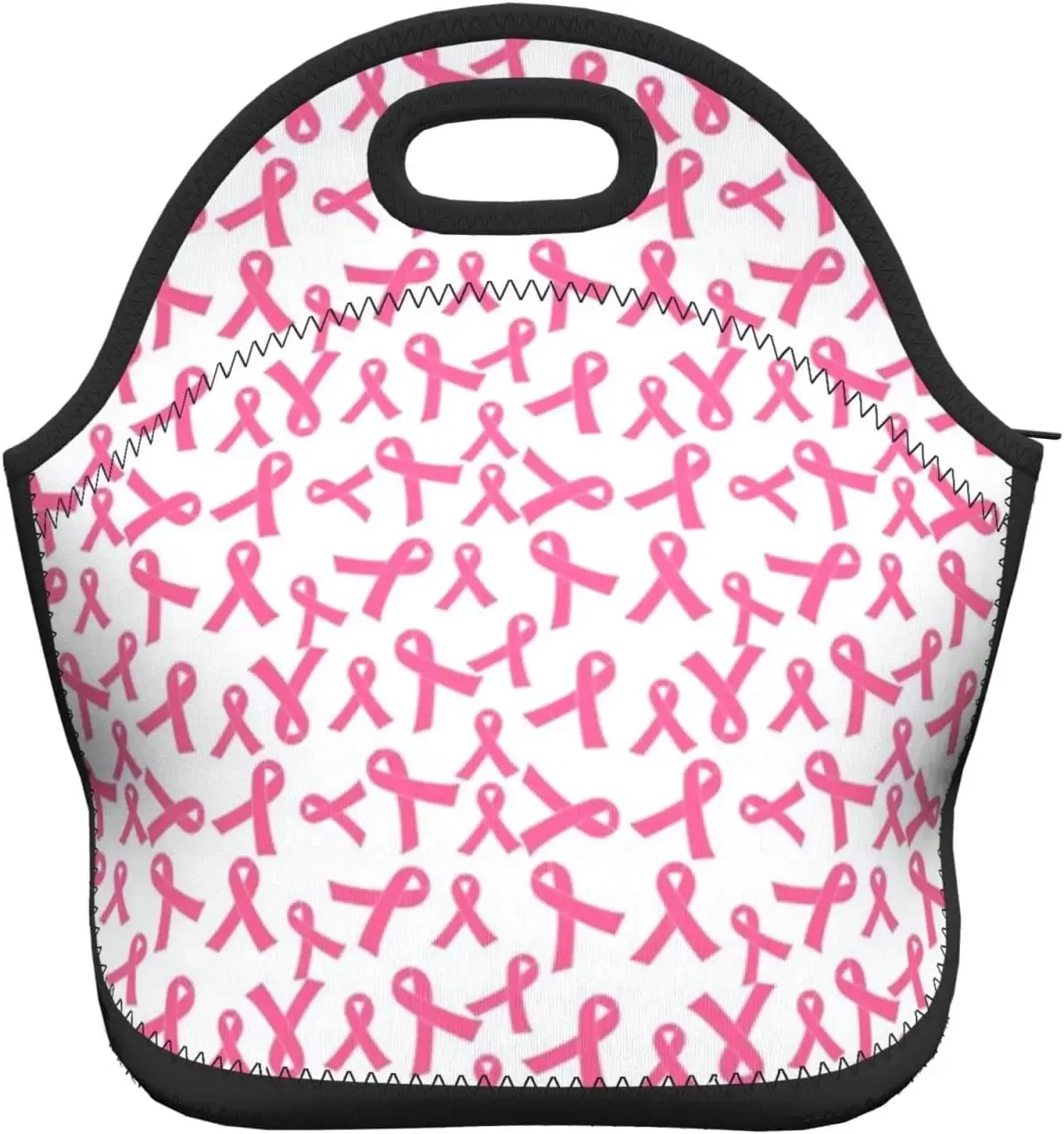 Ribbons Breast Cancer Lunch Box Reusable Lunch Bag Tote Bag Insulated Lunch Bag for Women Men Lunch Box for Camping Gifts School