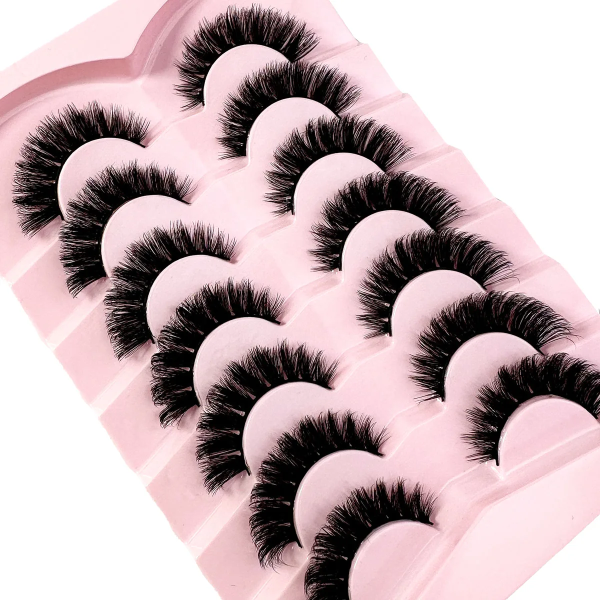 新しい 7 ペア DD ミンクまつげ 3D ミンクの毛乱雑ふわふわまつげショートソフトナチュラルまつげミンクアイまつげメイクアップミンクまつげ