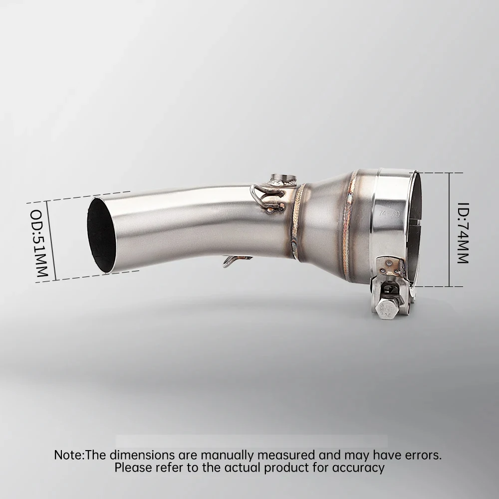 For KAWASAKI Ninja650 Ninja 650 Z650 2023 - 2025 Universal Motorcycle Modify Middle Link Pipe Exhaust Escape 51MM Miuffler