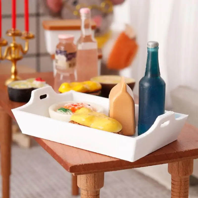 【BS】1 ชิ้น ของตกแต่งบ้านตุ๊กตาจำลอง เฟอร์นิเจอร์จำลอง อุปกรณ์เสริม โมเดลจานอาหารสำหรับบ้านตุ๊กตา ขนาด 1:12 ของเล่นตกแต่ง