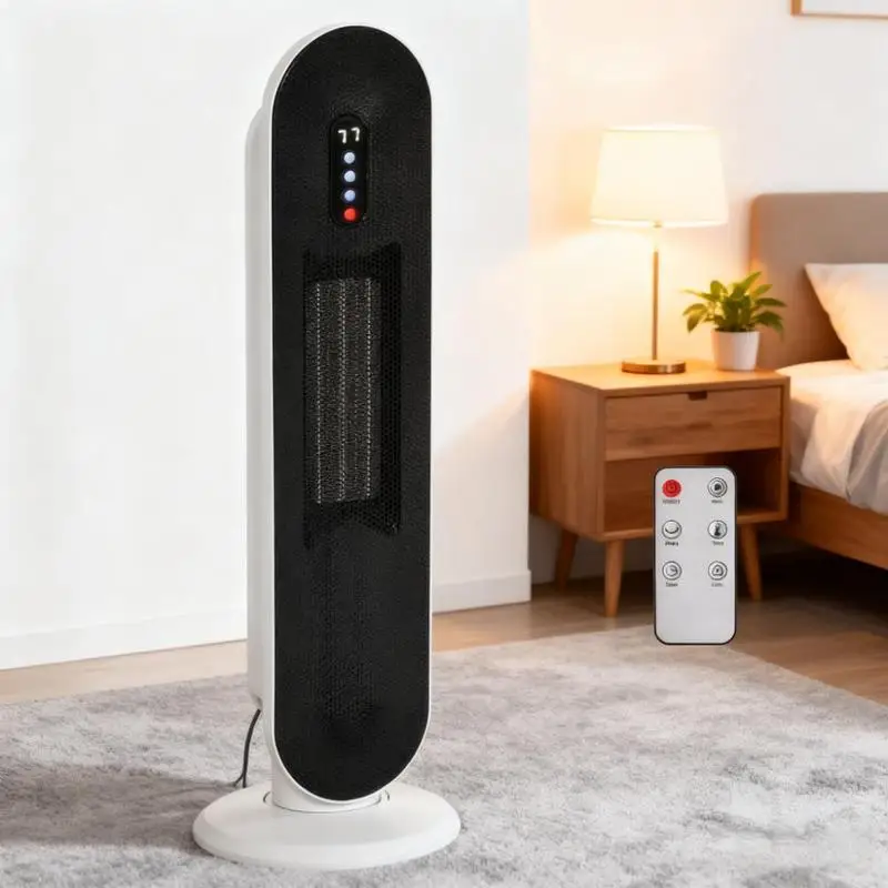 

Керамический башенный обогреватель с регулируемым термостатом для внутреннего использования, 24-часовой таймер, пульт дистанционного управления, предохранительный наконечник и перегрев