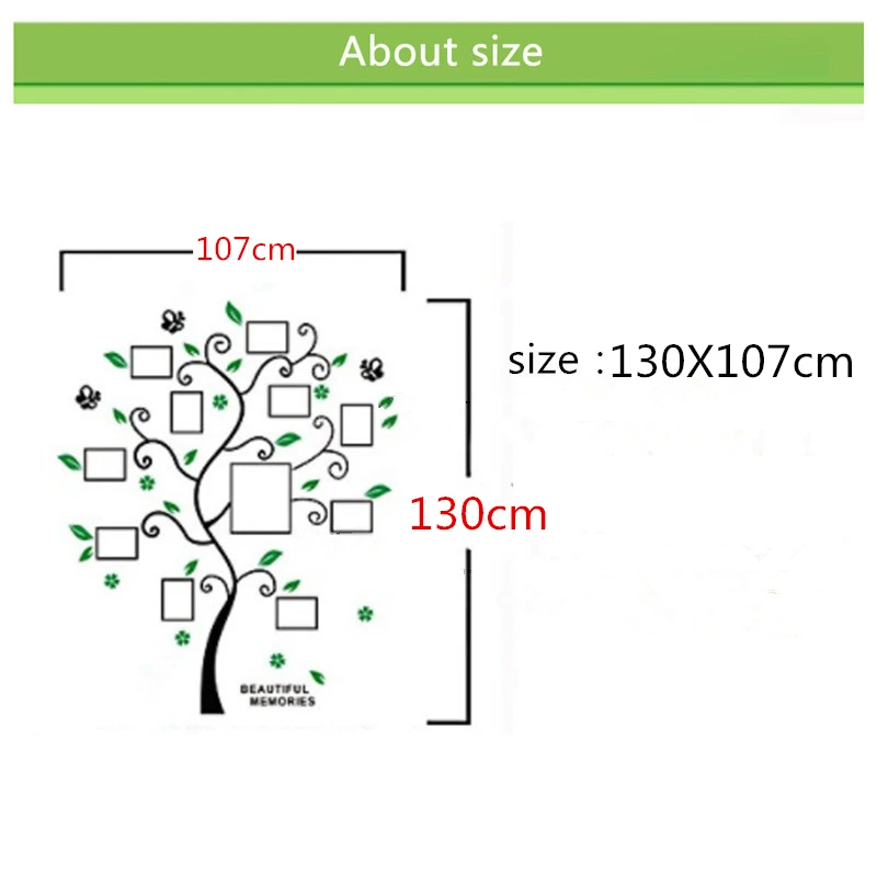 3D Home Decor Photo Frame Wall Sticker MIrror Acrylic Family photoTree Stickers For Living Room Tv Backdrop Art wallpaper