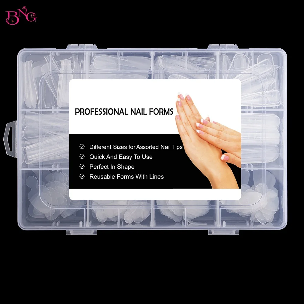 Dupla Forma Silicone Etiqueta Do Prego para Manicure Francês, Dual Form Set, Square Almond Repair, Top Ferramenta de Molde, facilmente usar