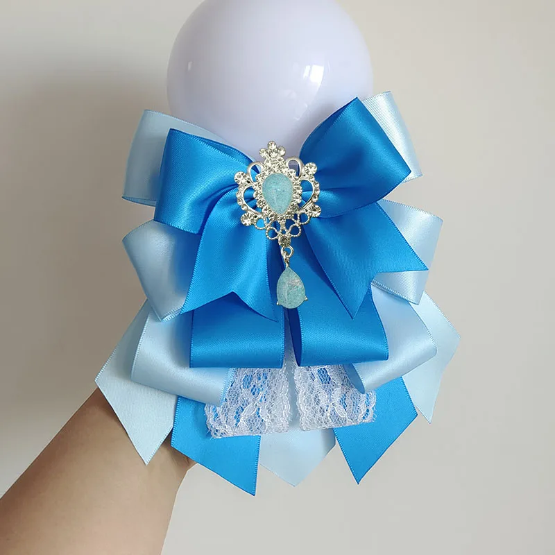 Lolita Bow Ties Hair Clips Women's Jewelry Gifts Cheering Sticks Bows Concert Hand Lamps Accessories Blue Ribbon Collar Flower