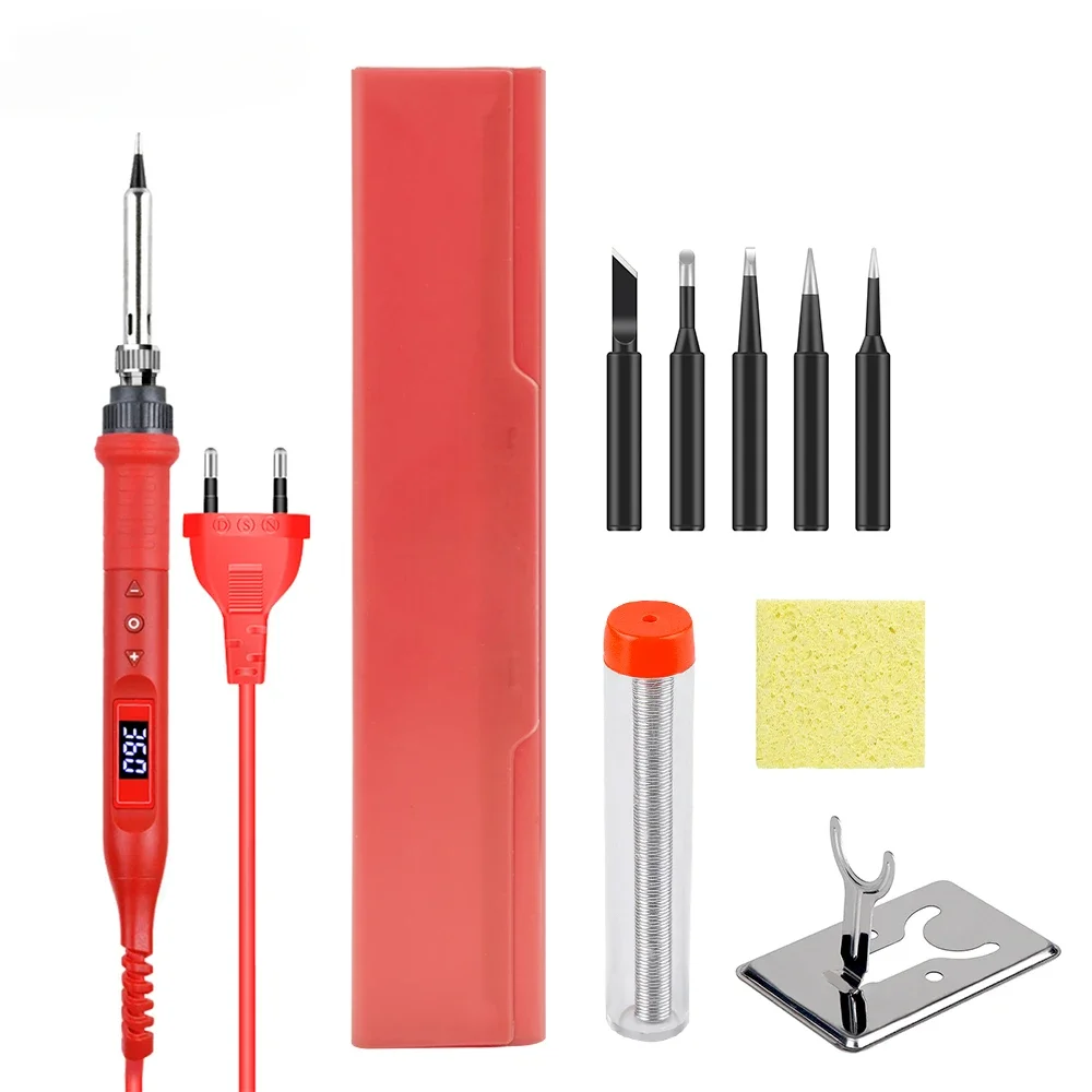 1-908UR-RH-6TK Solder Iron Kit Cautin Tool 80W Electric Solder with Soldering Head Solder Wire Soldering Sponge Packing Box