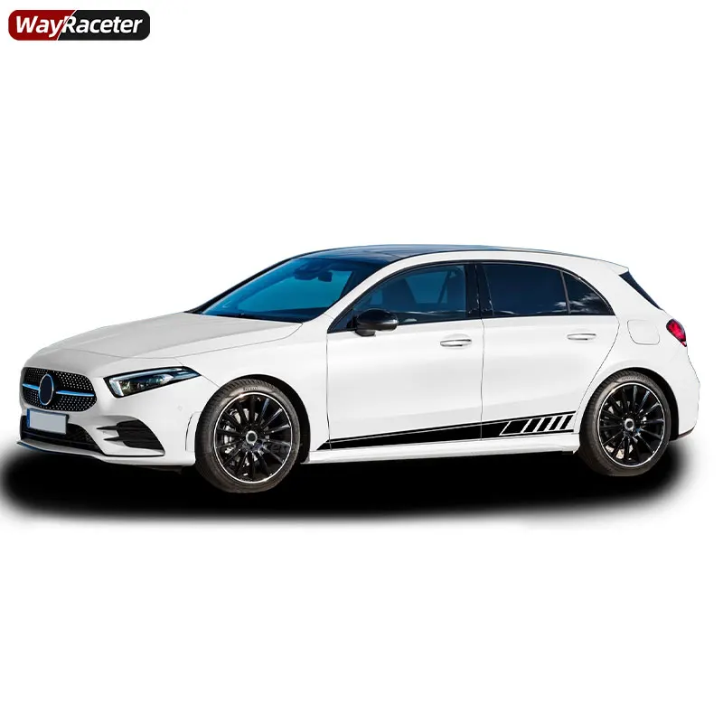 2 Pcs Door Side Stripes Skirt Sticker For Mercedes Benz W177 A Class AMG A35 4Matic A45 S 2018-Present A220 A250 Accessories