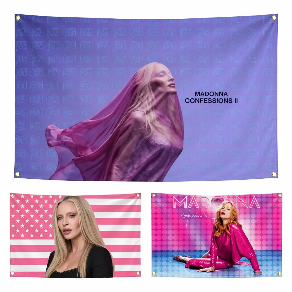 Album M-Madonna Confessions II Flags Personalized Flag Room Dorm Camping Picnic Garage Bar Indoor Outdoor Wall Decor
