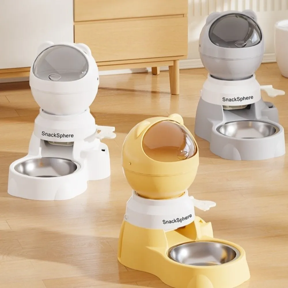 Large Capacity Automatic Pet Feeder Visual Window Portion Control Cat Press Feeder Detachable Leak-Proof Pet Food Bowl Travel