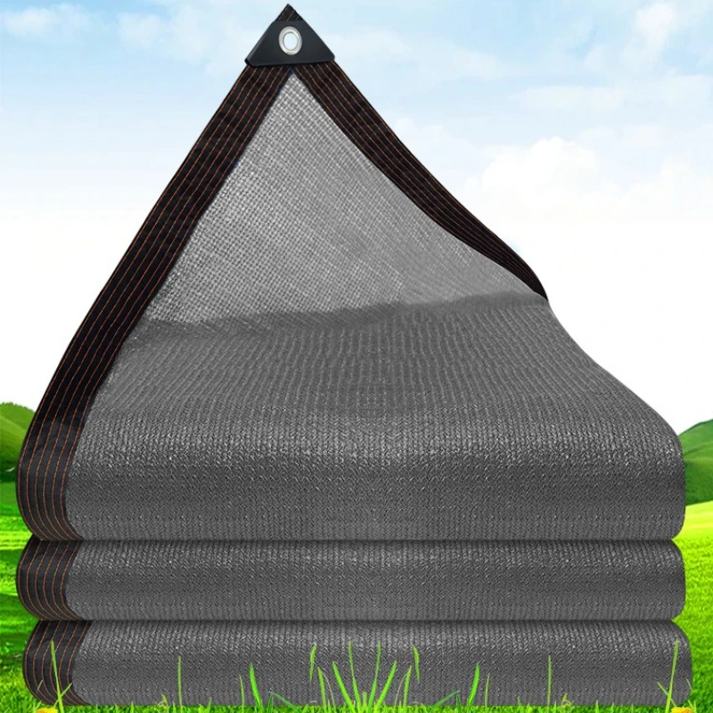 Grey Shade Mesh Edge Punched Pool Balcony Privacy Mesh Courtyard Garden Wall Shade Mesh Outdoor