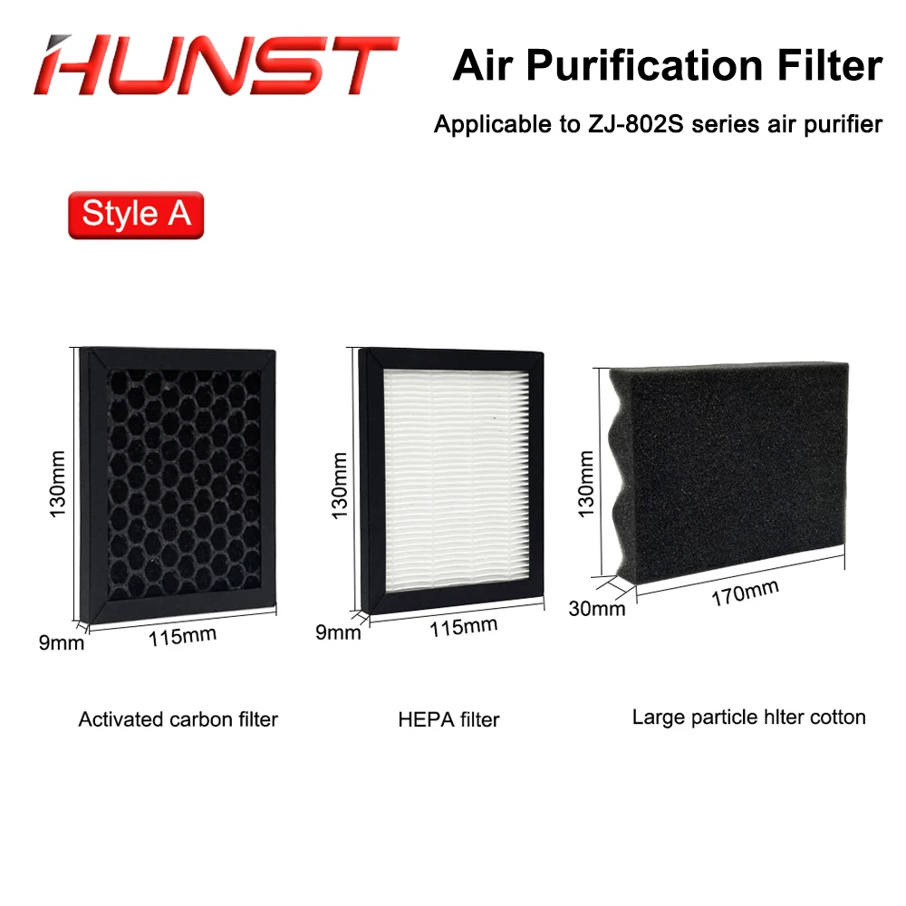 HUNST ZJ-802S Filter Element Portable Smoke Filter Purifier Filter Cotton Replacement Smoke Eliminator