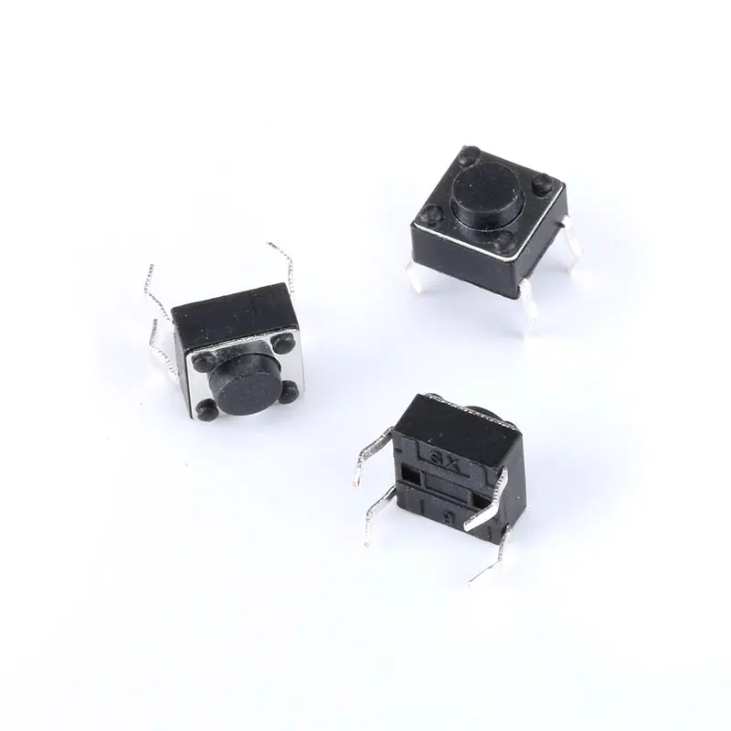 50PCS 6X6 Series Tact Switch 6*6*4.3/5/6/7/8/9/10mm Pins 2/4 Feet Horizontal Bracket Push Button Switch DIP PCB Micro/key Switch