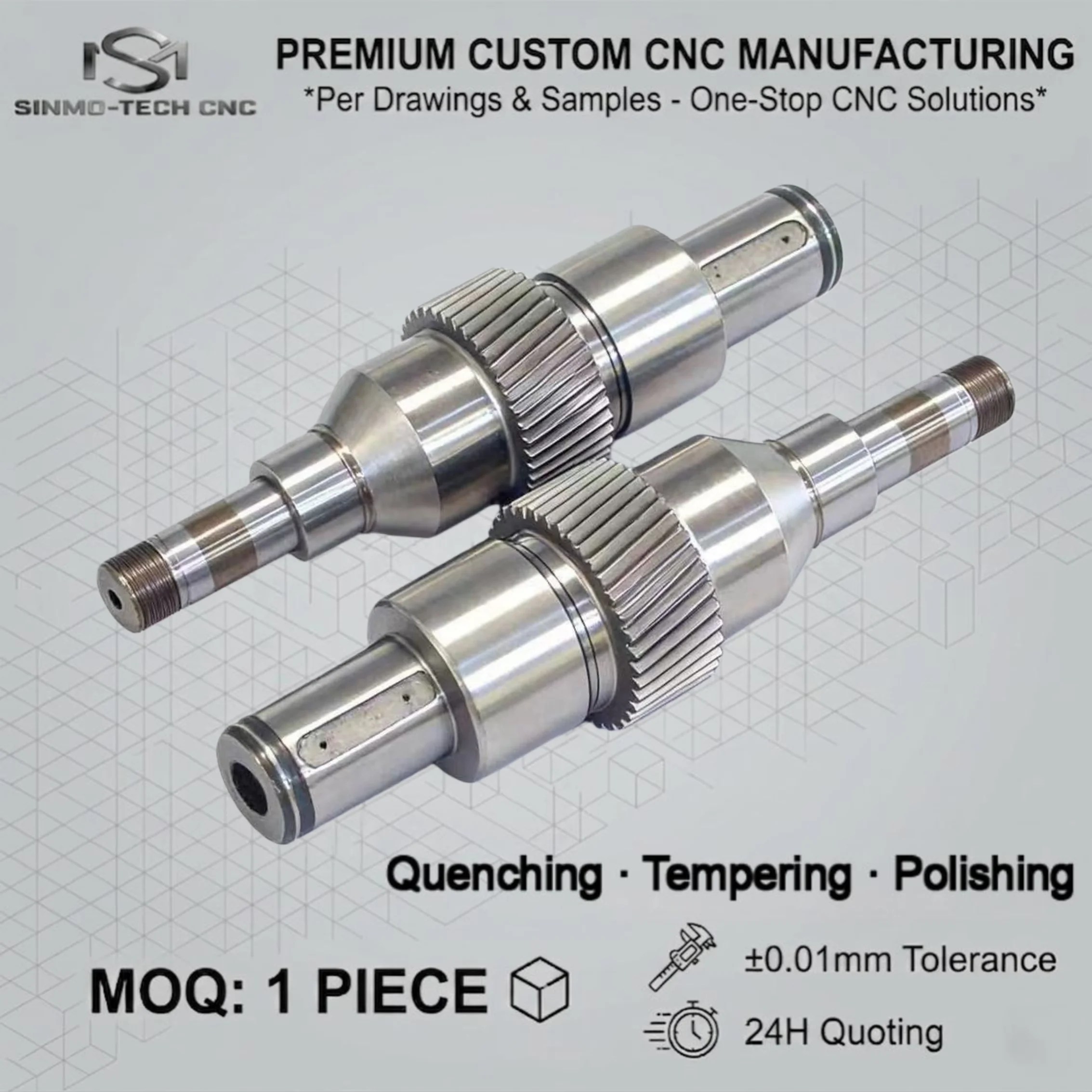 CNC Machining Service Custom Precision Milling Turning Stainless Steel Alloy Metal Parts Heat Treatment Hardening Polishing OEM