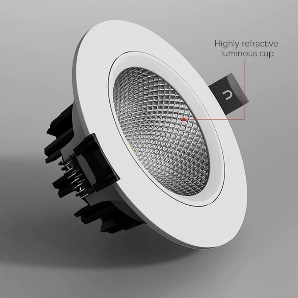 Okrągłe 4000K wpuszczane LED oprawy typu Downlights 5W 7W 12W COB LED sufitowe lampy reflektor AC110-220V LED okrągłe z możliwością ściemniania