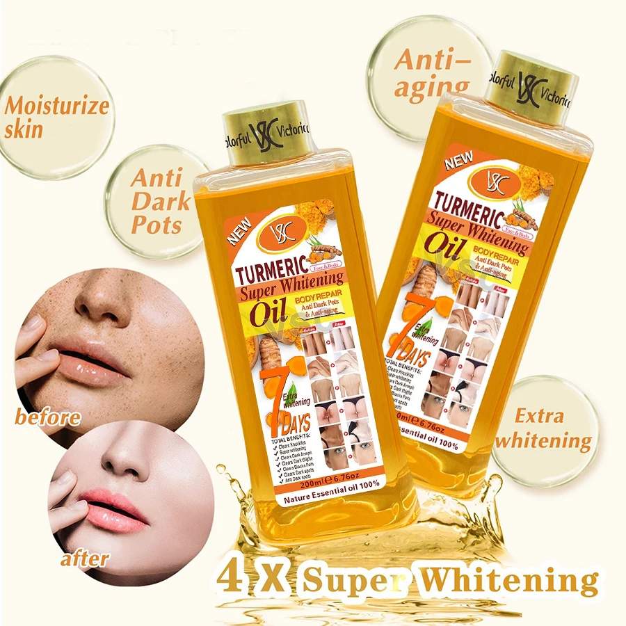 Kurkumaöl, ätherisches Öl, Ingwer, tiefe Feuchtigkeitscreme, nährendes, glättendes Gesichtsserum, Öl, Feuchtigkeitscreme, Hautpflege, 200 ml