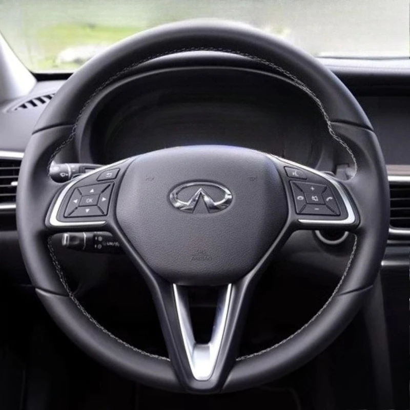 

For Infiniti QX30 2017 2018 Hand Stitched Genuine Leather non-slip Car Steering Wheel Cover