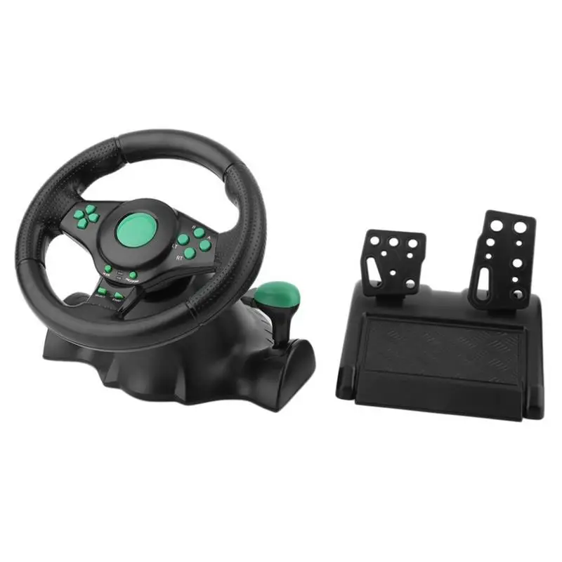 New Racing Game Steering Wheel For PS2 For PS3 Computer USB Car Steering-Wheel 180 Degree Rotation Vibration With Pedals 3 in 1