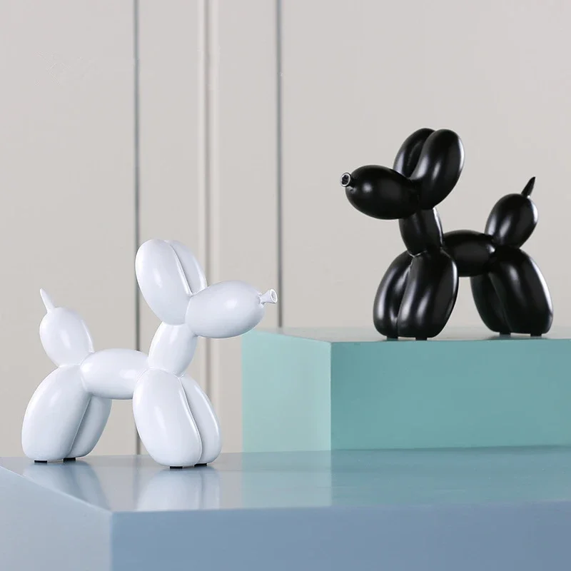 New Modern Simple Balloon Dog Resin Statue Animal Figurine Sculpture For Home Decorations Gifts  Eight Colors 13
