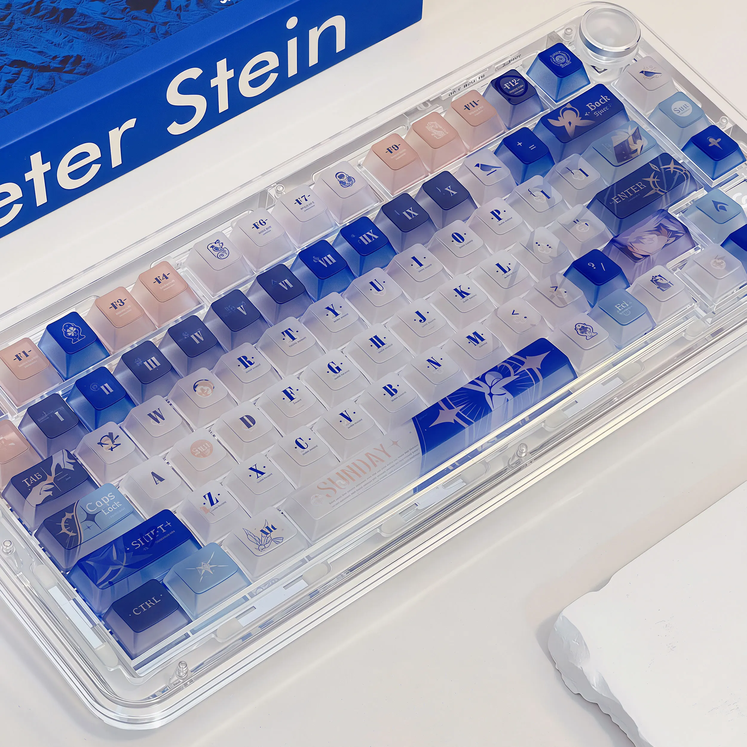 120 Key Honkai: Star Rail Sunday  Key Cap Transparent PC Keys Cap PBT Cherry Profile Keycaps for ANSI Made68 Mad68 Wooting 60