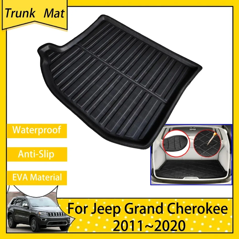 Car Rear Trunk Mats For Jeep Grand Cherokee MK4 WK 2011~2020 Luggage Boot Cargo FLoor Carpet Accsesories 2015 2012 EVA material