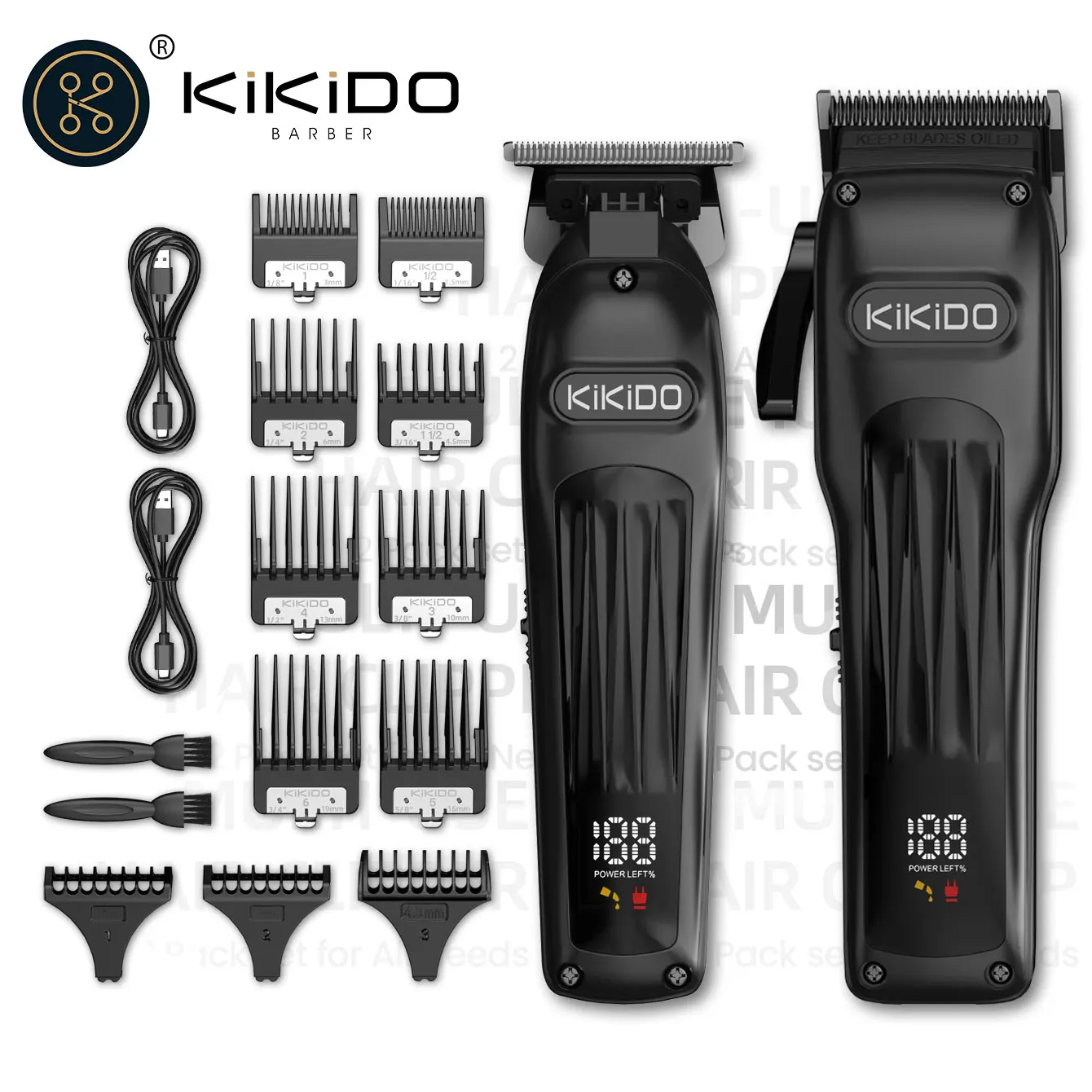 KIKIDO Professionele Tondeuse Draadloze Haar Snijmachine Kapper 7500 RPM Elektrische Tondeuse Kapsel Trimmer voor Mannen