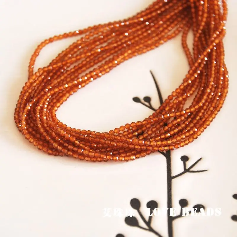 HEJI Half String!!! Natural Brazil Garnet Faceted Cut 2mm/3mm/4mm 7inch/18cm Tiny Seed Beads Jewelry Making DIY For Women