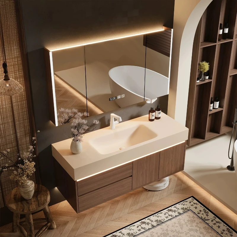 Makeup Partitions Bathroom Cabinet Storage Organizer Mirror Modern Bathroom Cabinet Corner Vanity Gabinete Trendy Furniture