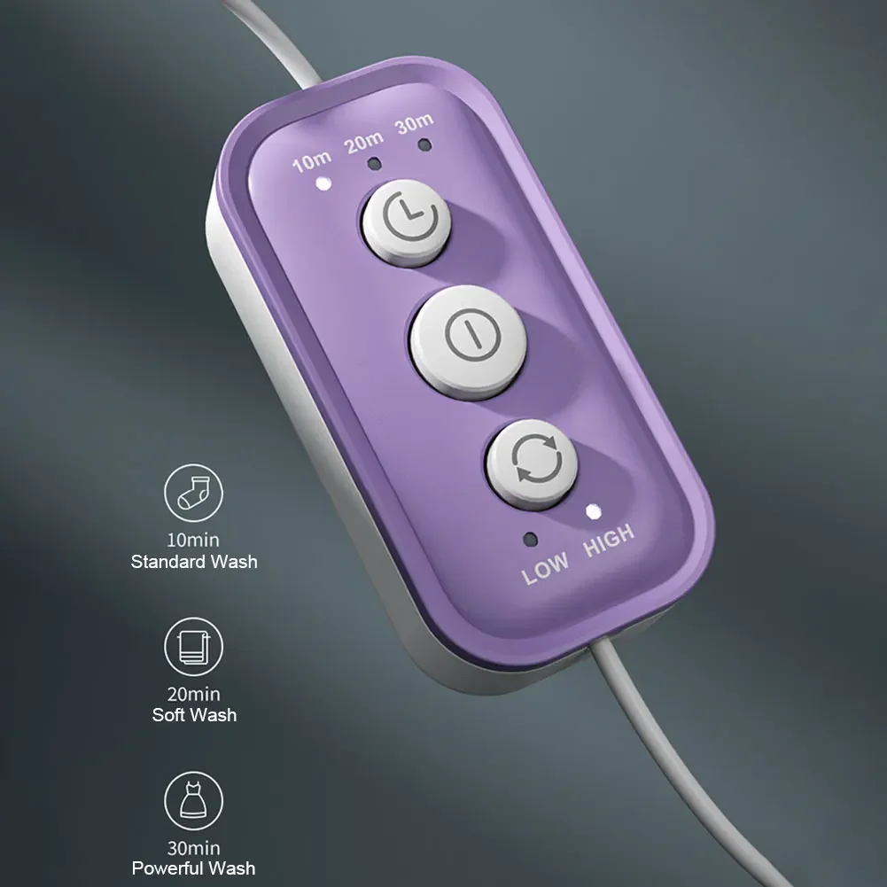 Automatic Clothes Cleaner Washer USB Rechargeable Turbine Washing Machine Space-Saving Auto-Off  Travel Trip Apartment