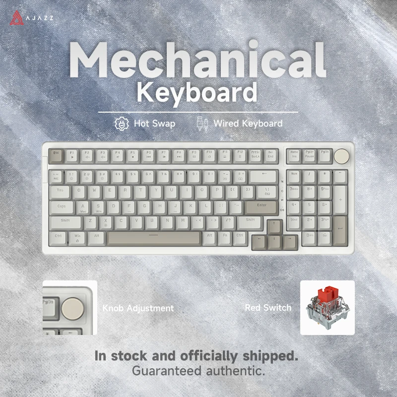 Tastiera meccanica AJAZZ AK992 cablata-retro colore-rosso switch98