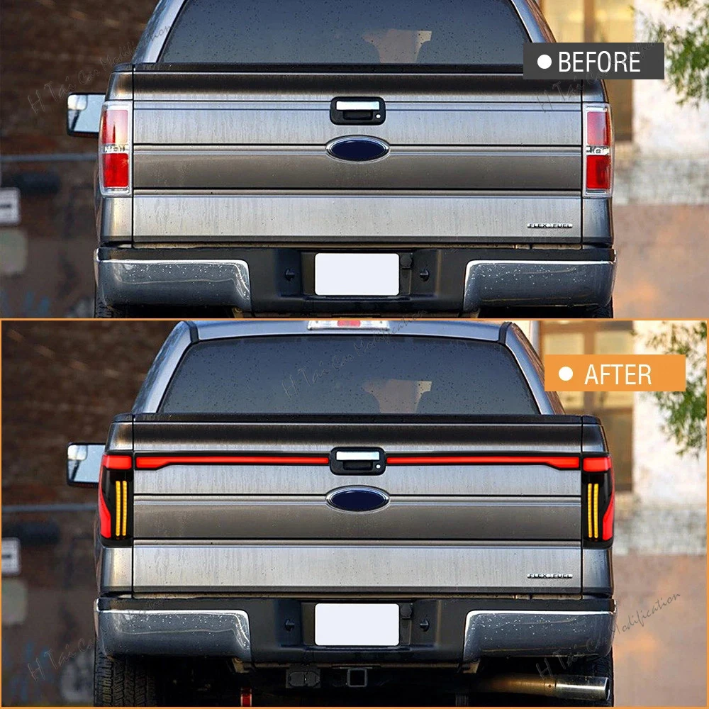أضواء خلفية LED ل 2009-2014 فورد F-150 F150 المصابيح الخلفية المصابيح الخلفية أضواء الضباب الخلفي ديناميكية بدوره إشارة سيارة الضوء الخلفي الجمعيات