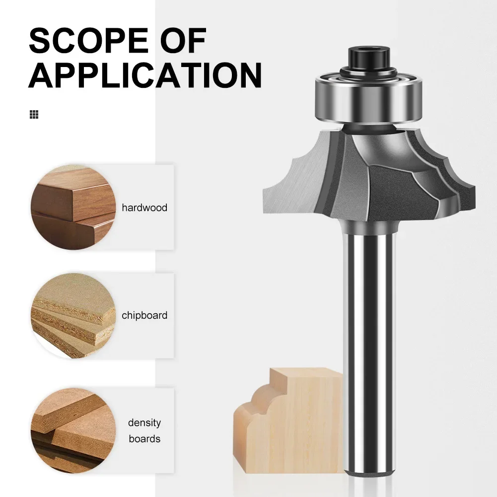 1PC 1/4′′ 1/2′′ 6mm 12mm Shank Router Bits Edge Moulding Bit Carbide Door Handrail Line Tenon Cutter Woodworking Tools